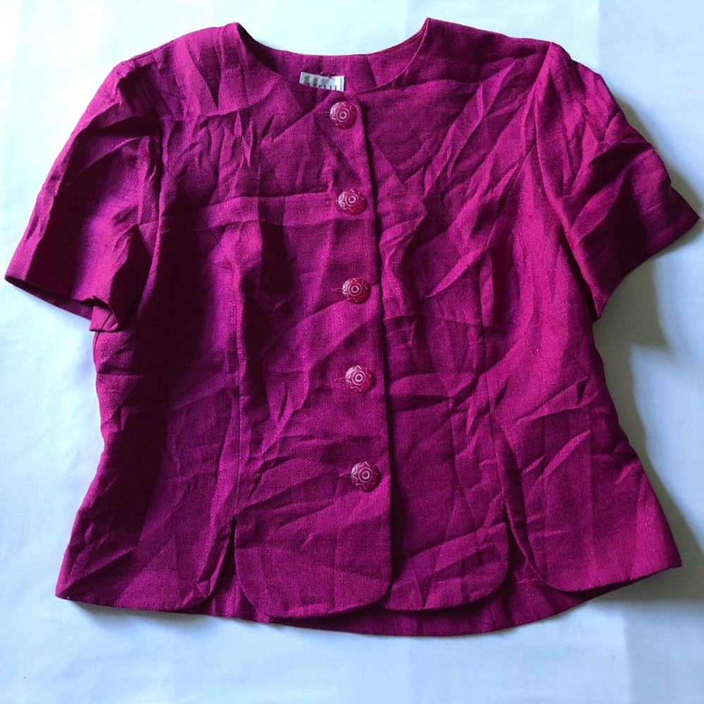 Women Leslie Fay Size 12 Purple Color Top - 0820